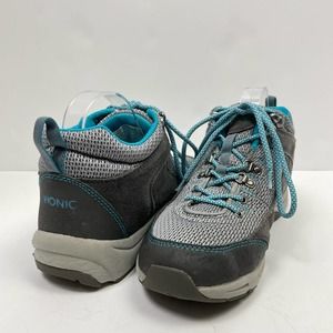 Vionic Cypress Gray & Teal Water Resistant Outdoor Trail Hiking Shoes